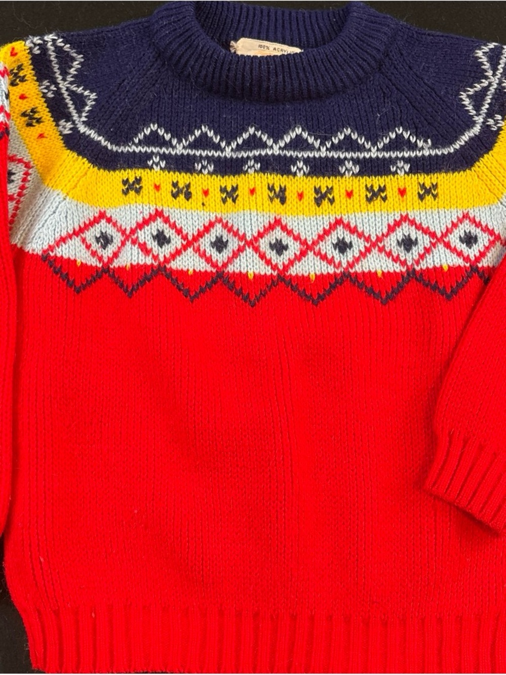 Kids Red Crewneck Sweater - Unknown Brand. 4t? Vintage 1980s